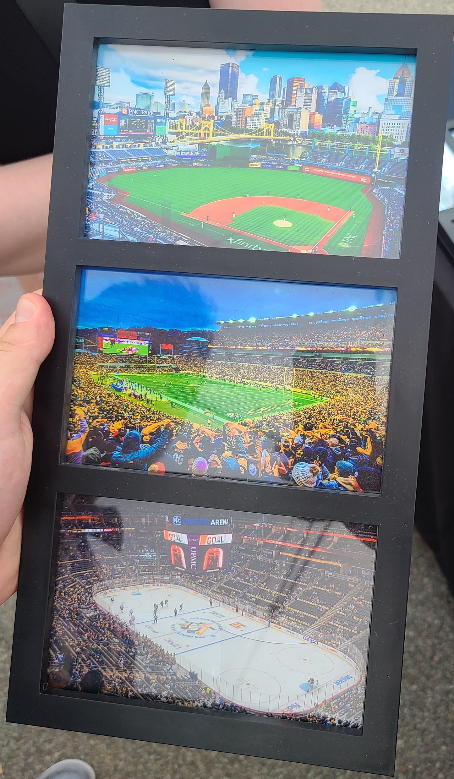 Pittsburgh Sports (3) 4x6 Size Photos in Frame