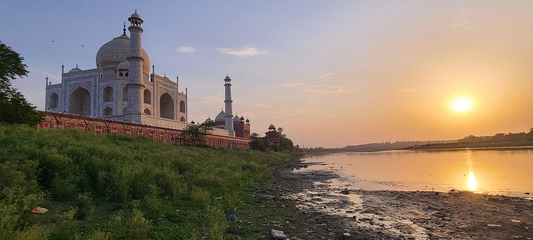 Taj Mahal Over the Yamuna – Golden Hour Glow