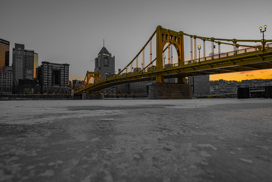 Pittsburgh Winter Breathtaking  black and white 04